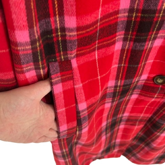 NWT Old Navy Soft-Brushed Overcoat in Red Tartan Size XXL - Picture 5 of 9